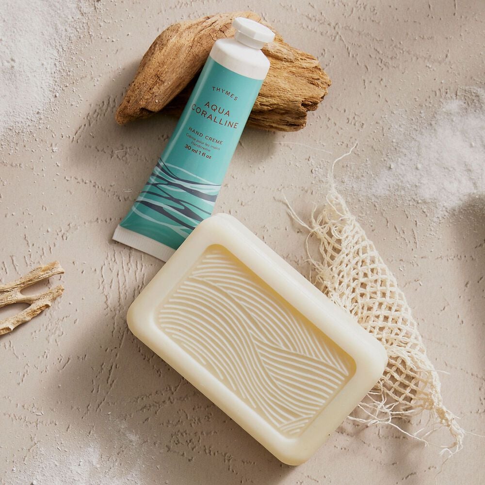 Thymes Aqua Coralline Petite Hand Cream with Aqua Coralline Bar Soap image number 1